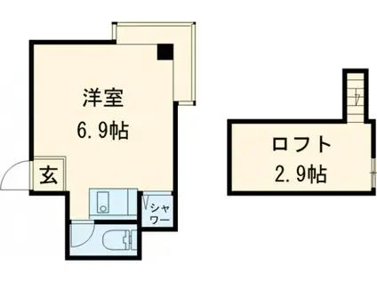 シェルコート若松町(ワンルーム/3階)の間取り写真