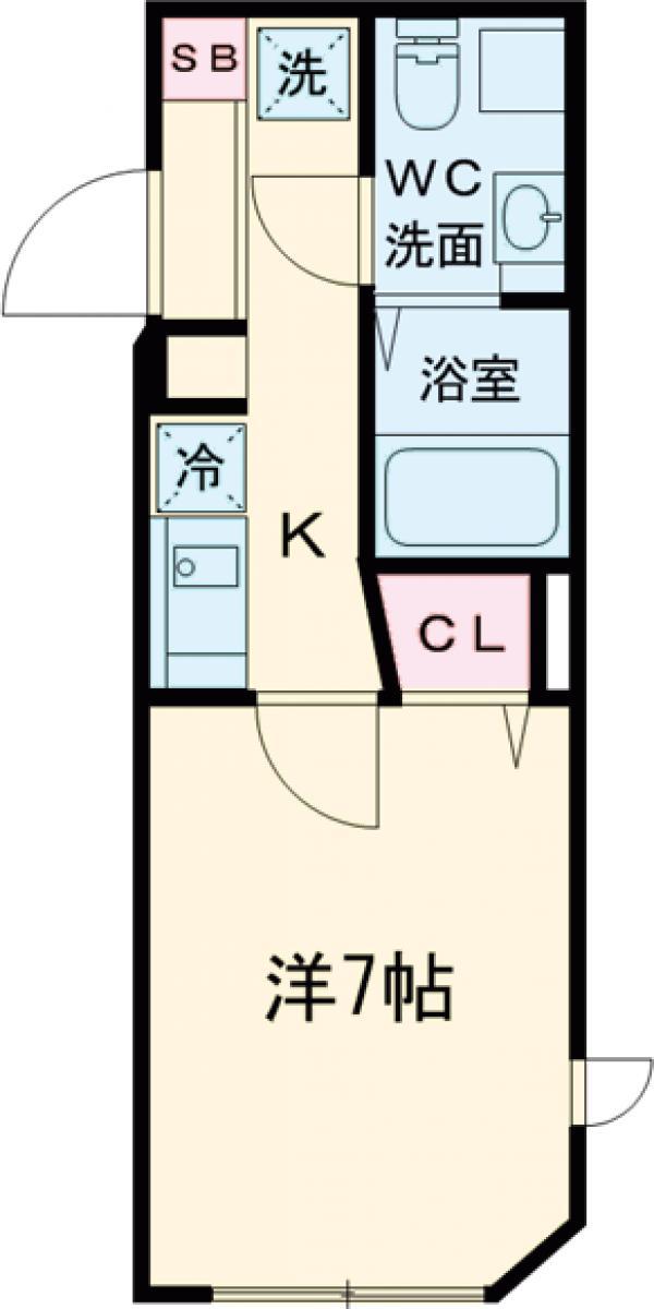 COCOCUBE南大塚(1K/2階)の間取り写真