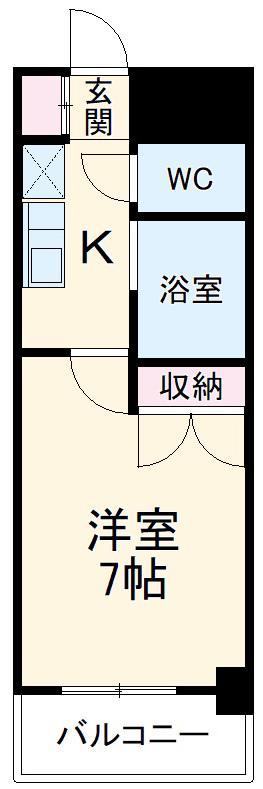 リバーコートセト(1K/5階)の間取り写真