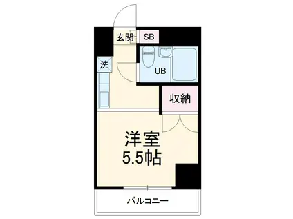 スカイコート金沢文庫(ワンルーム/2階)の間取り写真