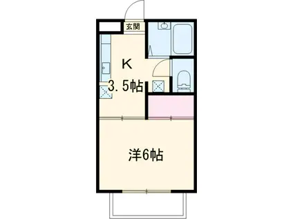 白石コーポ(ワンルーム/2階)の間取り写真