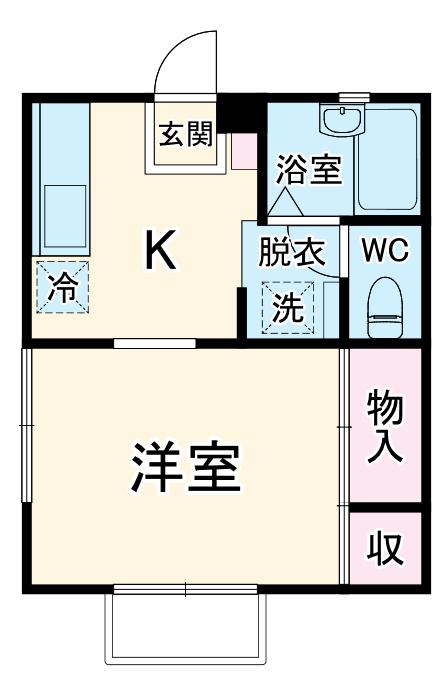 KSFLAT(1K/2階)の間取り写真