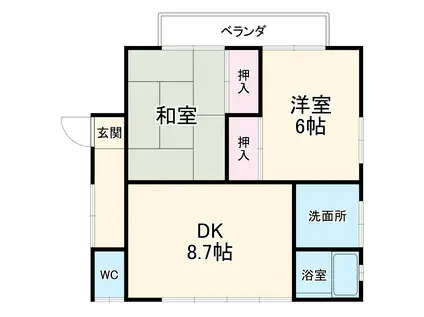 シブヤアパート(2DK/2階)の間取り写真