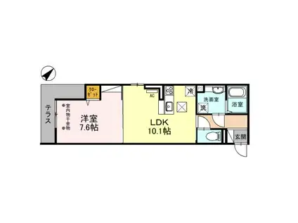 サンヴィラージュ(1LDK/2階)の間取り写真