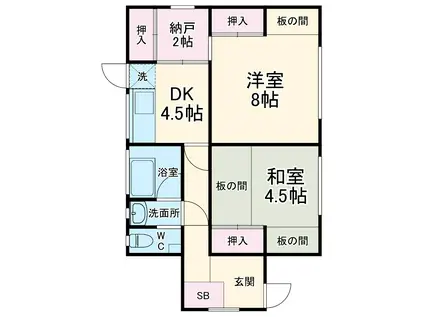 東武鉄道野田線 高柳駅 徒歩34分 1階建 築51年(2DK)の間取り写真