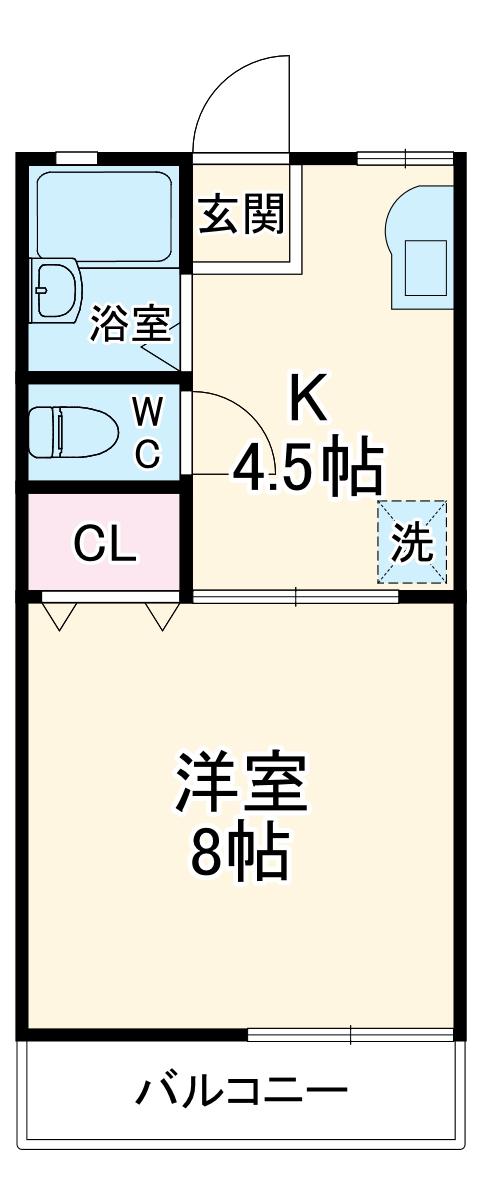 エステ-ト(1K/1階)の間取り写真