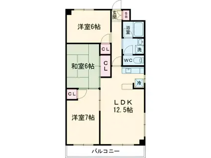 パークコート(3LDK/4階)の間取り写真