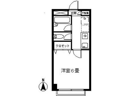 アピアさぎ沼(1K/2階)の間取り写真