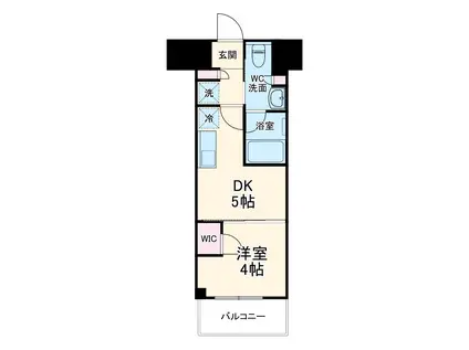 ザ・パークハビオ同心(1DK/10階)の間取り写真