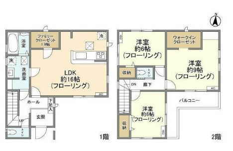 川越線 日進駅(埼玉) 徒歩14分 2階建 築4年(3LDK)の間取り写真
