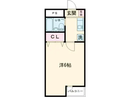 シャンブル東府中(1K/3階)の間取り写真