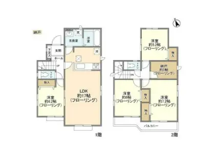 中央本線 八王子駅 バス乗車時間：21分 新川口バス停で下車 徒歩1分 2階建 築4年(4LDK)の間取り写真