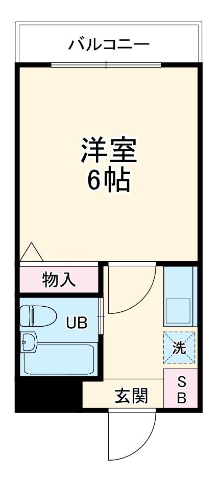 ドミール登戸(1K/3階)の間取り写真
