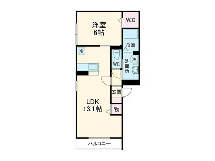 D-ROOM服部寿町(1LDK/3階)の間取り写真