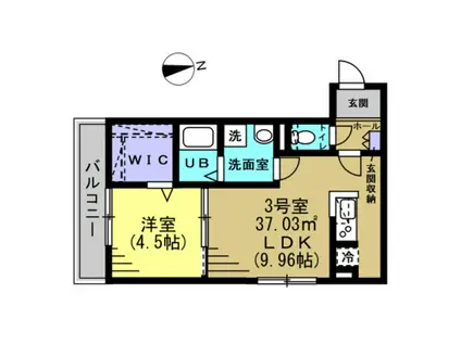 コージーコート(1LDK/3階)の間取り写真