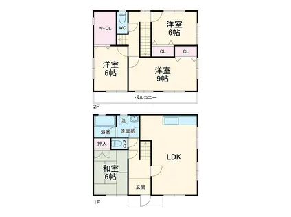 東海道本線 三河安城駅 徒歩22分 2階建 築26年(4LDK)の間取り写真