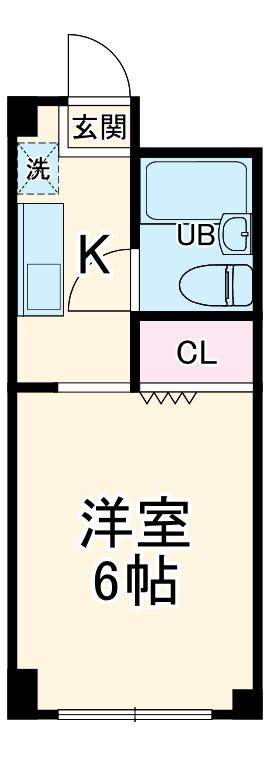 ポートヒルズ(1K/2階)の間取り写真