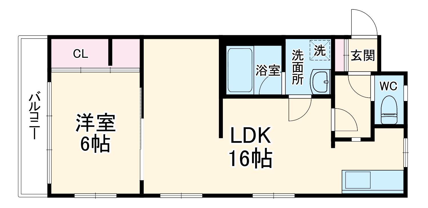 コーポ丸久覚王山(1LDK/3階)の間取り写真