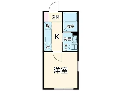 ブルームステージ(1K/4階)の間取り写真