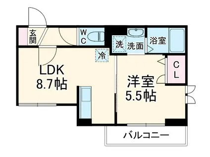 BRIGHTSⅠ(1LDK/2階)の間取り写真