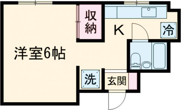 根本ハイツ(ワンルーム/3階)の間取り写真