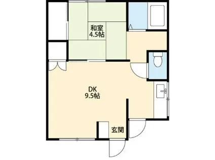 木村ビル(1DK/1階)の間取り写真
