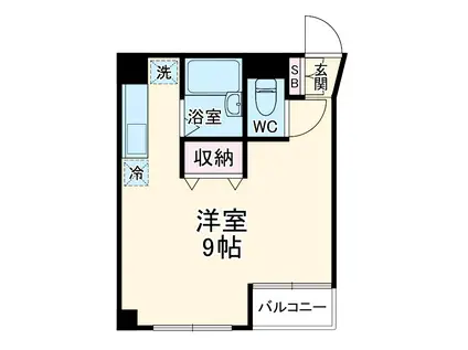 グランデール向ヶ丘(1K/2階)の間取り写真