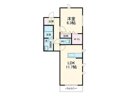 エクセレントクイーン(1LDK/2階)の間取り写真