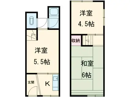 阪急電鉄京都線 東向日駅 徒歩10分 2階建 築59年(3K)の間取り写真