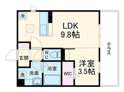 GRAND D-ROOM東梅坪(1LDK/2階)の間取り写真