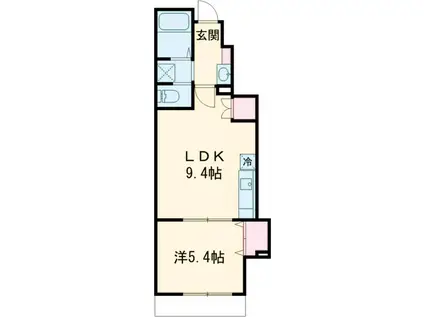 アルマコート千歳船橋(1LDK/1階)の間取り写真