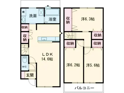 セントフィオーレ園部北棟(3LDK)の間取り写真