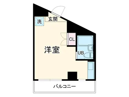 祥福マンション赤松(ワンルーム/3階)の間取り写真