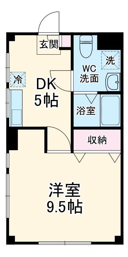エスポワール山手(1DK/1階)の間取り写真