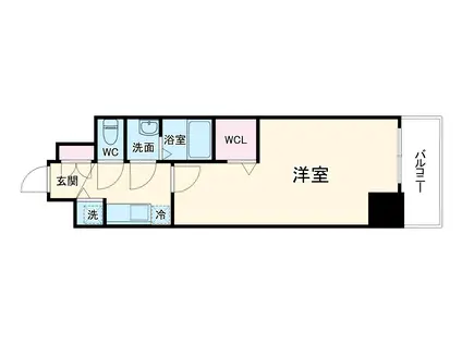 エスリード今池ルミナス(1K/3階)の間取り写真