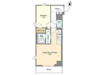 AIFLAT若松河田(1LDK/3階)の間取り写真