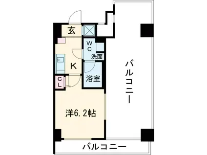 スパシエロッサ池袋(1K/12階)の間取り写真