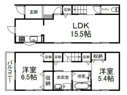 セントフィオーレ亀岡北Ⅱ(2LDK)の間取り写真