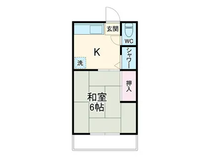 武井荘 1号棟(1DK/1階)の間取り写真