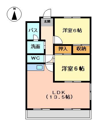 マンションレイゴ(3DK/3階)の間取り写真