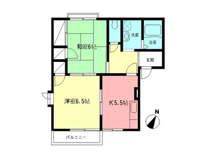 エルパティオ(2K/2階)の間取り写真