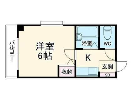 エクセレント上新8(1K/2階)の間取り写真