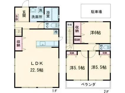 中央本線 武蔵小金井駅 徒歩11分 2階建 築1年(3LDK)の間取り写真