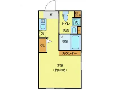 レピュア東十条駅前レジデンス(ワンルーム/1階)の間取り写真