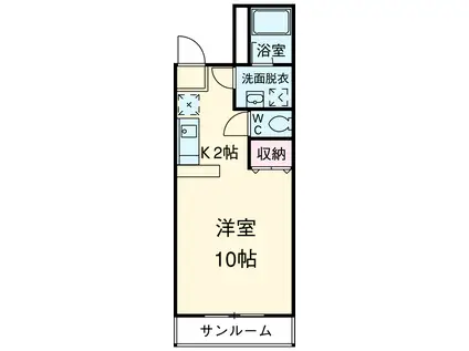オールドゥパレ(1K/3階)の間取り写真
