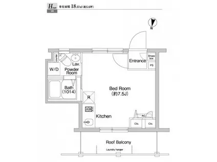 プライムアーバン西早稲田(ワンルーム/5階)の間取り写真