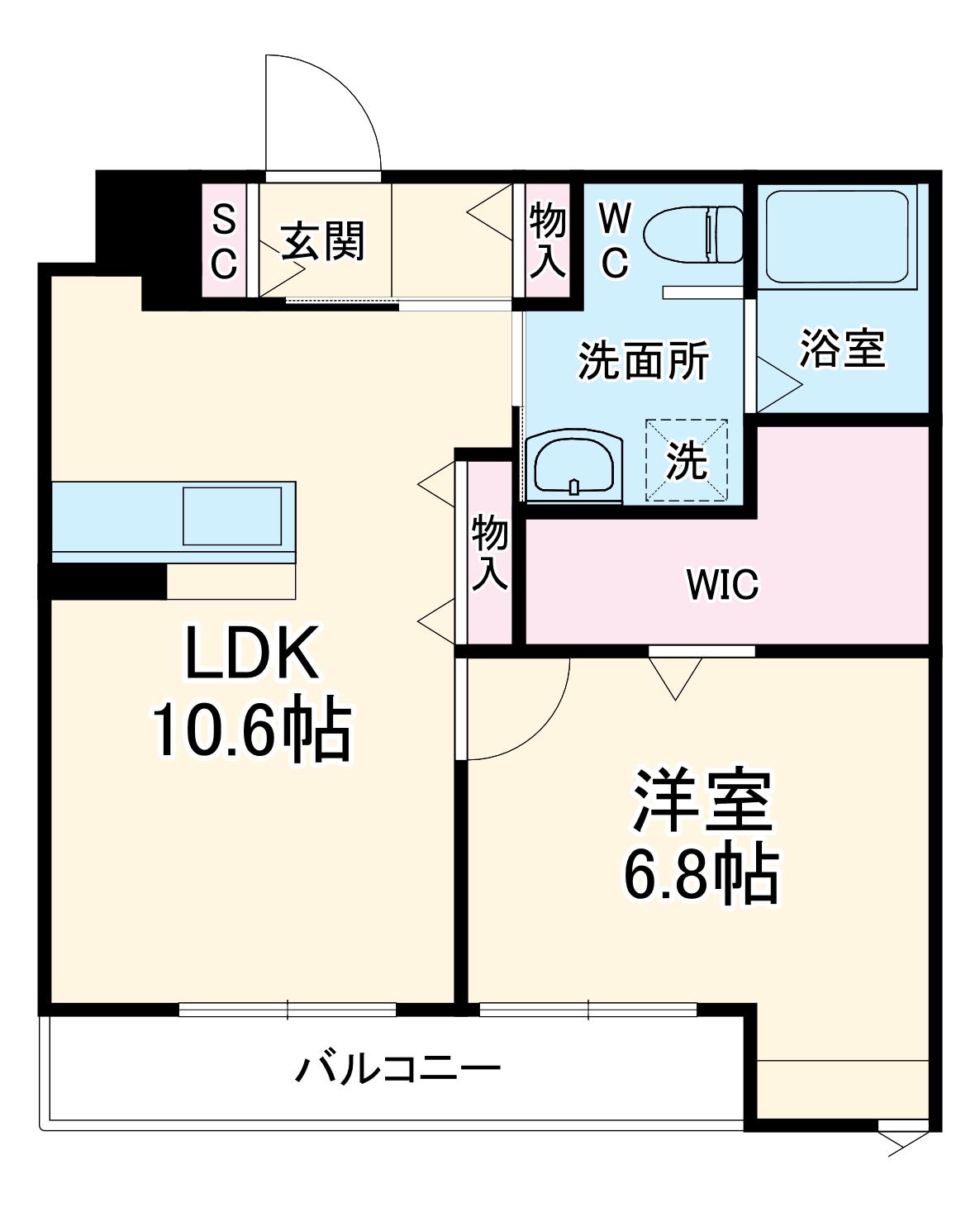 ザ・テラス参番館(1LDK/1階)の間取り写真