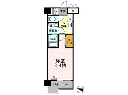 カーサフェリーチェ柴又(1K/1階)の間取り写真