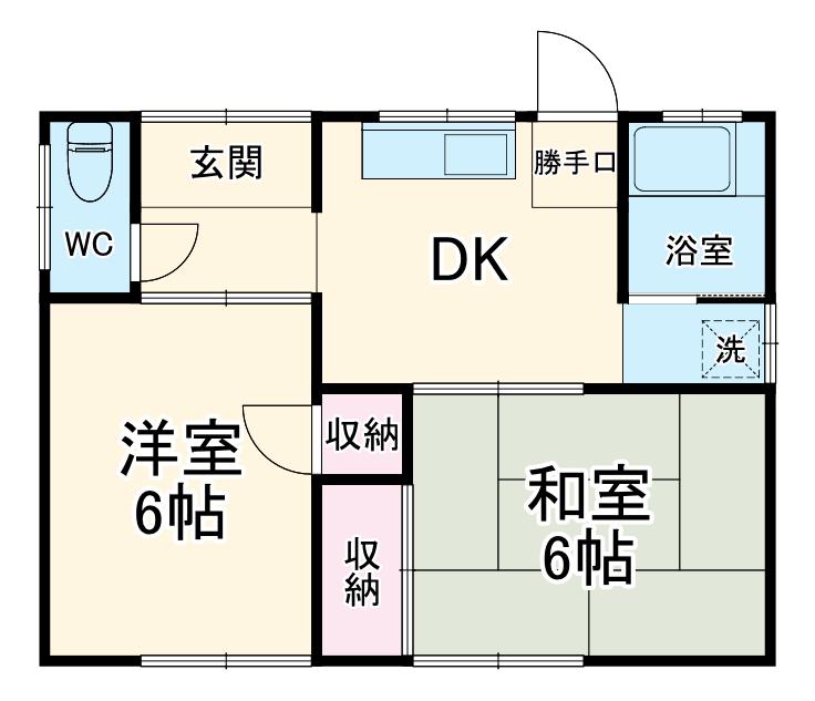 東海道本線 高塚駅 徒歩28分 1階建 築51年(2DK)の間取り写真
