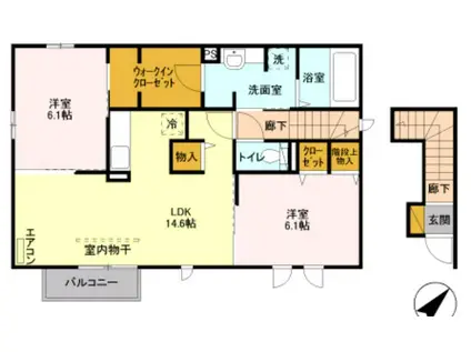 カサレス(2LDK/2階)の間取り写真